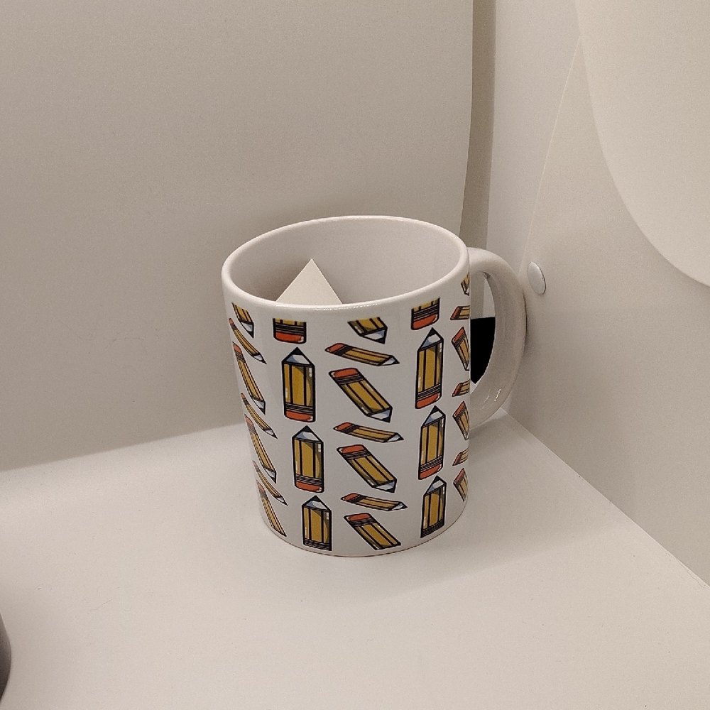 Pencil Pattern 11oz White Mug